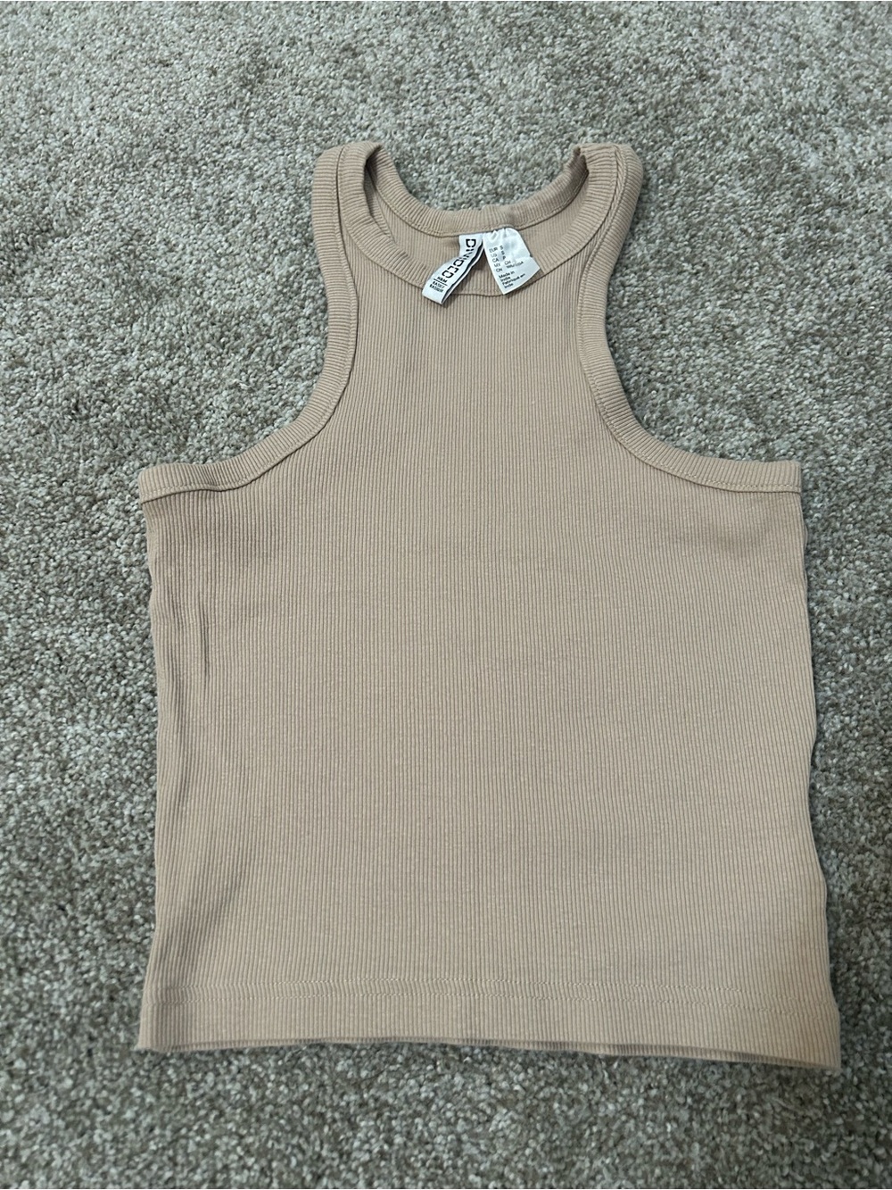 DIVIDED Ribbed tan tank top